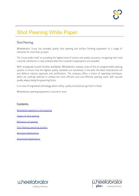 Shot Peening White Paper - Wheelabrator