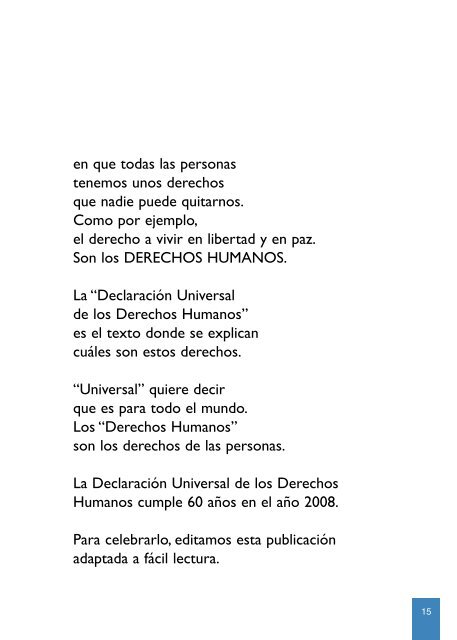 Declaración Universal de los Derechos Humanos - Fácil Lectura