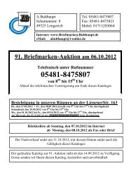 91. Briefmarken-Auktion am 06.10.2012 Telefonisch unter ... - T-Online