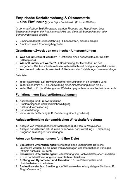 Empirische Sozialforschung Eine Einfuhrung