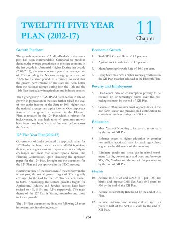 Twelfth Five Year Plan (2012-17) A Way Forward - AP Online