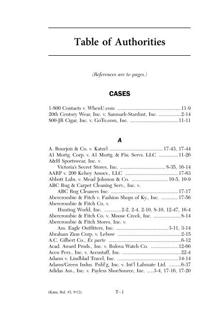 Table of Authorities