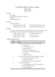 ECOM40006 / ECOM90013 Econometric Techniques Subject ...