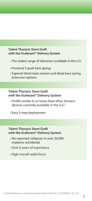 Talent® Endovascular Stent Grafts