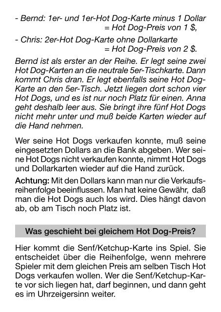 Hot Dog - Spielanleitung - Brettspiele-Report