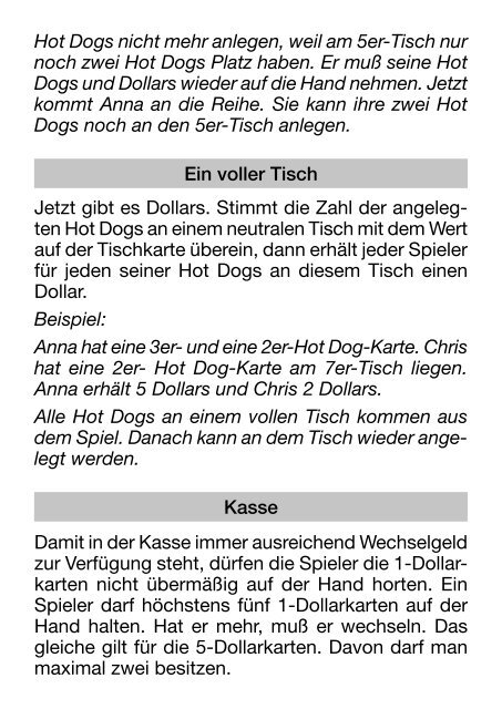 Hot Dog - Spielanleitung - Brettspiele-Report