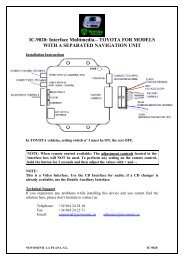 IC-9020: Interface Multimedia.Ã¢Â€Â“ TOYOTA FOR MODELS ... - Novosonic