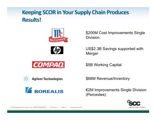 Keeping SCOR in Your Supply Chain - Supply Chain Council