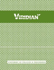 STATEMENT OF POLICIES & PROCEDURES - Viridian