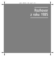 Rozhovor z roku 1985