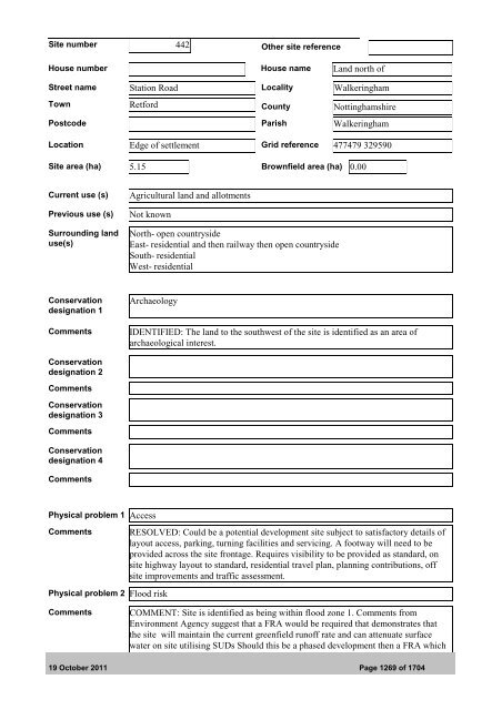 October 2011 Bassetlaw District Local Development Framework