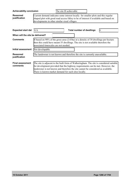 October 2011 Bassetlaw District Local Development Framework