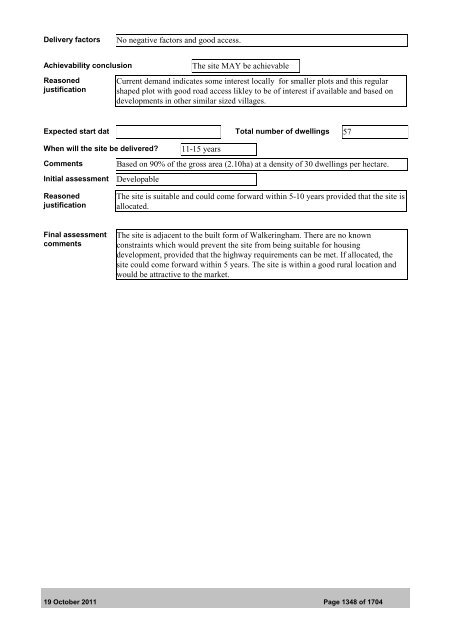 October 2011 Bassetlaw District Local Development Framework