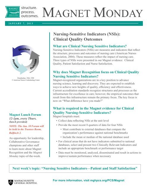 Nursing-Sensitive Indicators (NSIs): Clinical Quality ... - Mghpcs.org