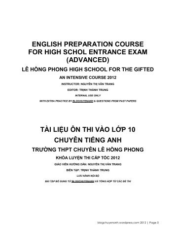 english preparation course for high schol entrance exam