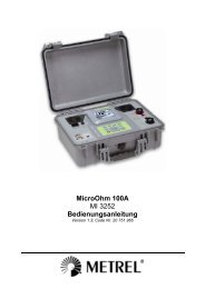 MicroOhm 100A MI 3252 Bedienungsanleitung - Metrel