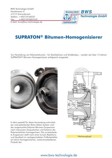SUPRATON® Bitumen-Homogenisierer