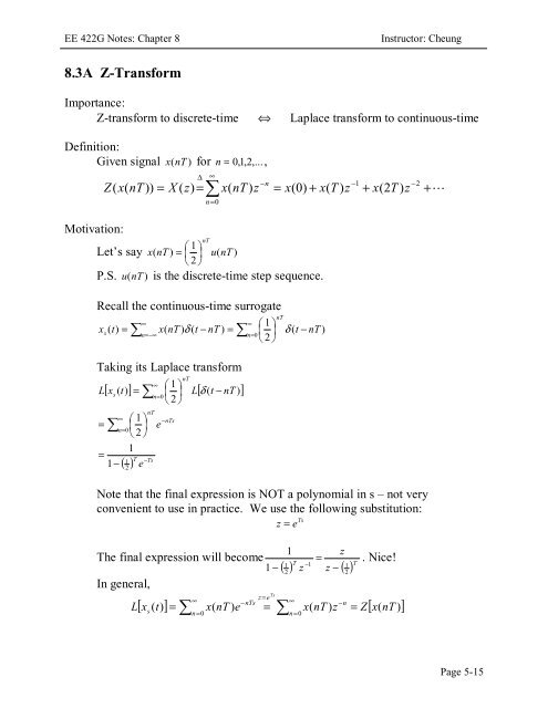 Z-transform and its inverse