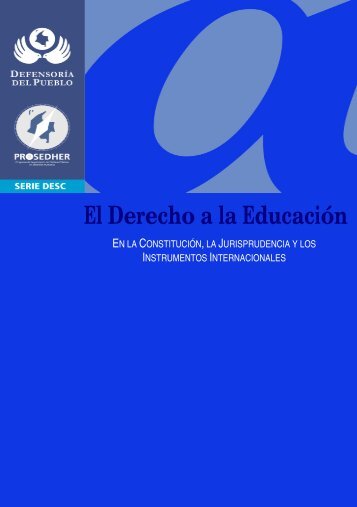 El Derecho a la EducaciÃ³n - DefensorÃ­a del Pueblo