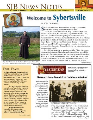 SJB NEWS NOTES - Holy Name Province