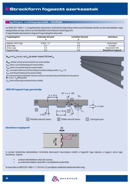 Streckform zsaluzati elemek (pdf - 3,8 MB) nyelv - Bau-Haus Kft.