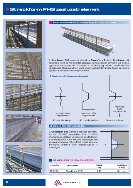 Streckform zsaluzati elemek (pdf - 3,8 MB) nyelv - Bau-Haus Kft.