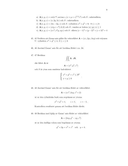 Exempelsamling Vektoranalys