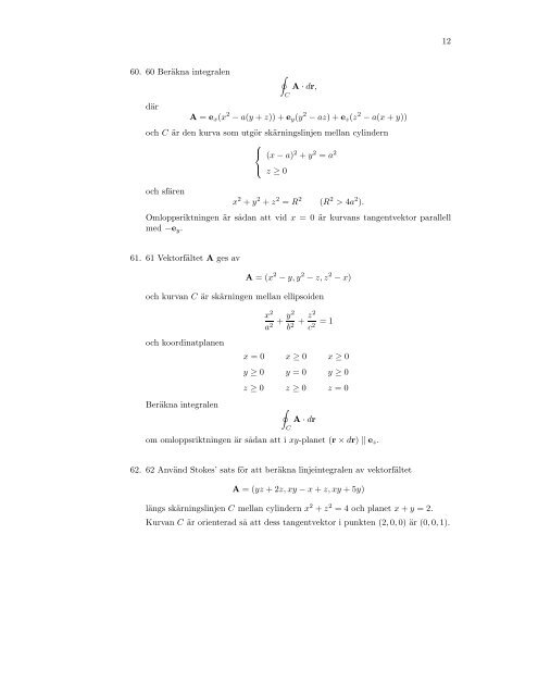 Exempelsamling Vektoranalys