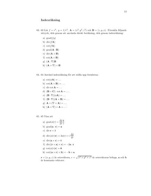 Exempelsamling Vektoranalys