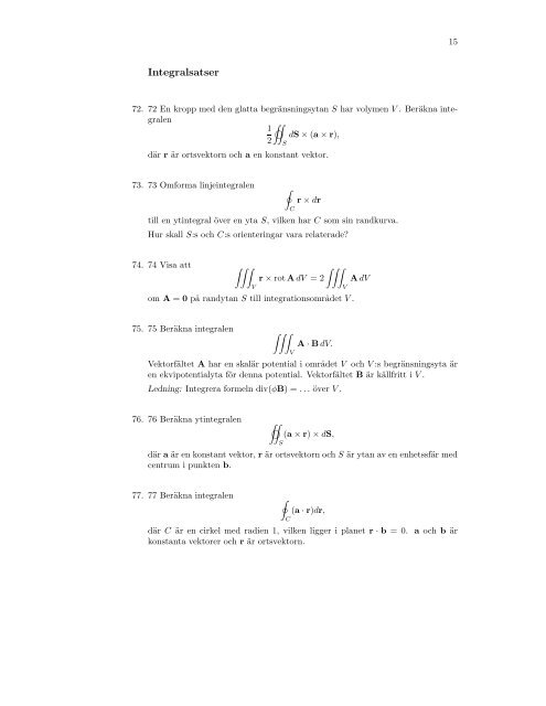 Exempelsamling Vektoranalys