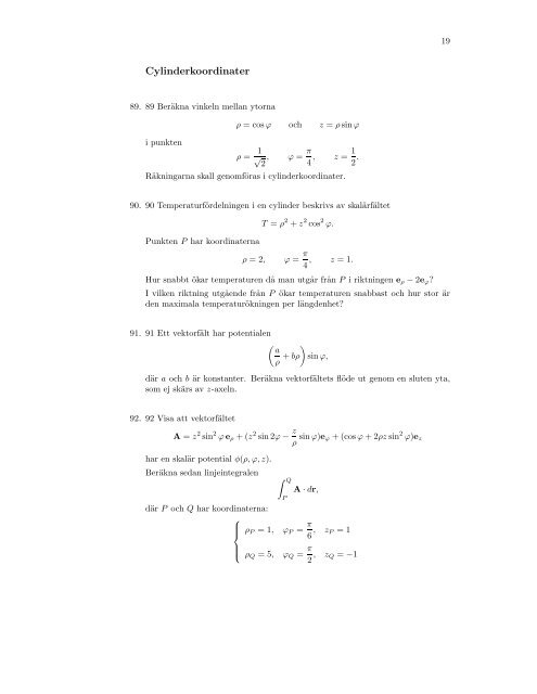 Exempelsamling Vektoranalys