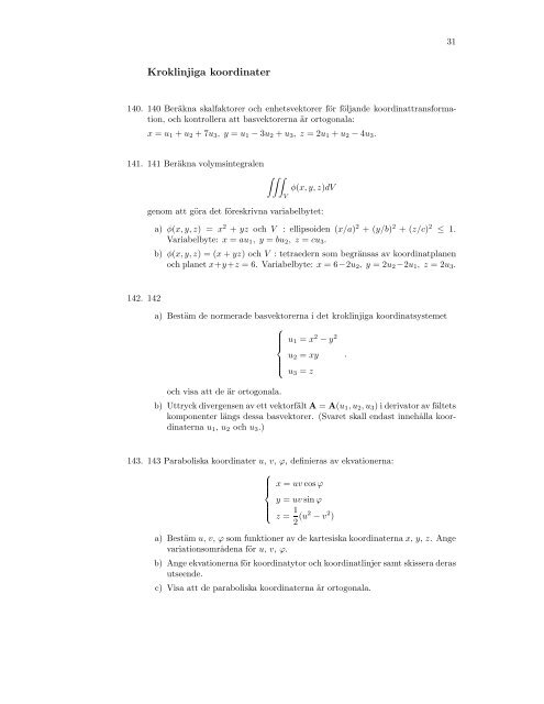 Exempelsamling Vektoranalys