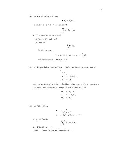 Exempelsamling Vektoranalys