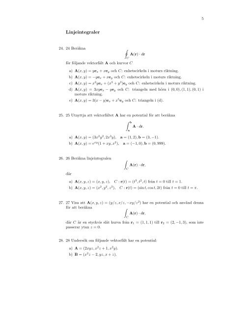 Exempelsamling Vektoranalys