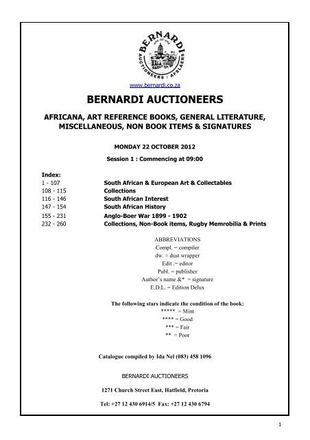 AA SOB October 2012 cat - Bernardi Auctioneers