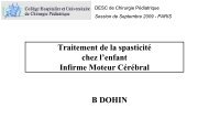 Le traitement de la spasticitÃ© chez l'enfant Infirme Moteur ... - SOFOP