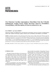 Two Eimerian Coccidia (Apicomplexa: Eimeriidae) from the Critically ...