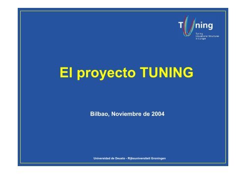 El proyecto TUNING - tuning project