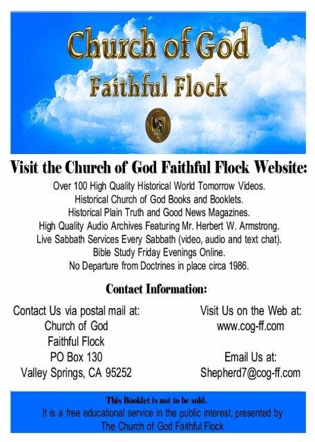 Teach Your Children About God PDF - Church of God Faithful Flock