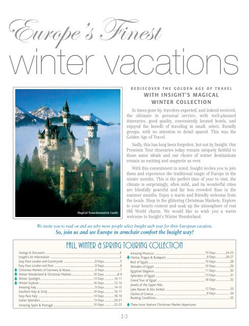 Insight Vacations European Fall Winter and Spring - TPI Worldwide