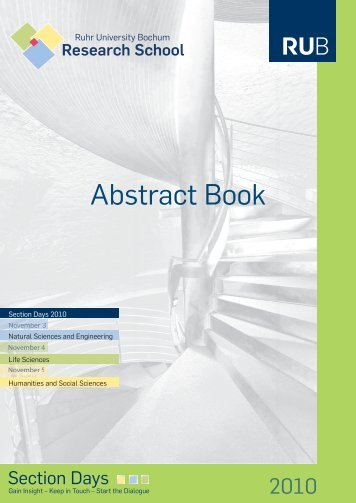 Section Days abstract book 2010.indd - RUB Research School ...