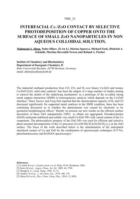 Section Days abstract book 2010.indd - RUB Research School ...