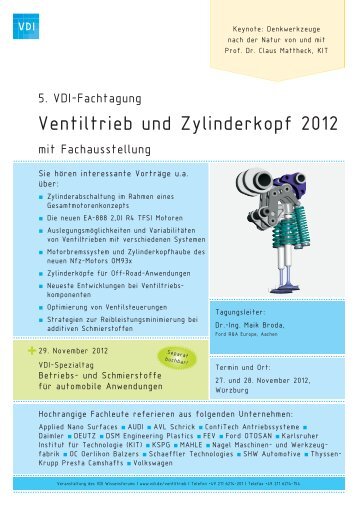 5. VDI-Tagung „Ventiltrieb und Zylinderkopf - Verein Deutscher ...