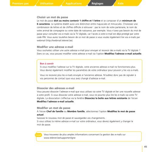 Guide de l'utilisateur tÃ©lÃ©vision digitale - Klantenservice - Telenet