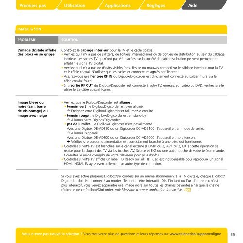 Guide de l'utilisateur tÃ©lÃ©vision digitale - Klantenservice - Telenet