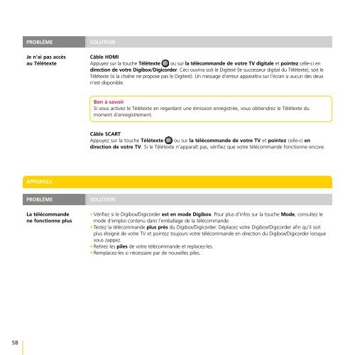 Guide de l'utilisateur tÃ©lÃ©vision digitale - Klantenservice - Telenet