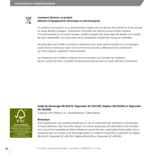 Guide de l'utilisateur tÃ©lÃ©vision digitale - Klantenservice - Telenet