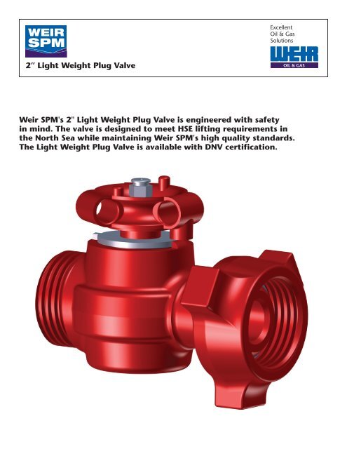 LW PLUG VALVE FLYER - FRONT - Weir Oil & Gas Division