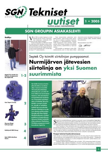 Tekniset Uutiset 1/2005 - SGN Tekniikka Oy