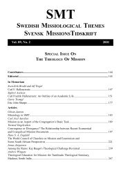 SWEDISH MISSIOLOGICAL THEMES SVENSK MISSIONSTIDSKRIFT